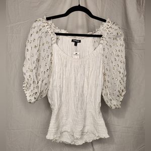 Express Large White & Gold top